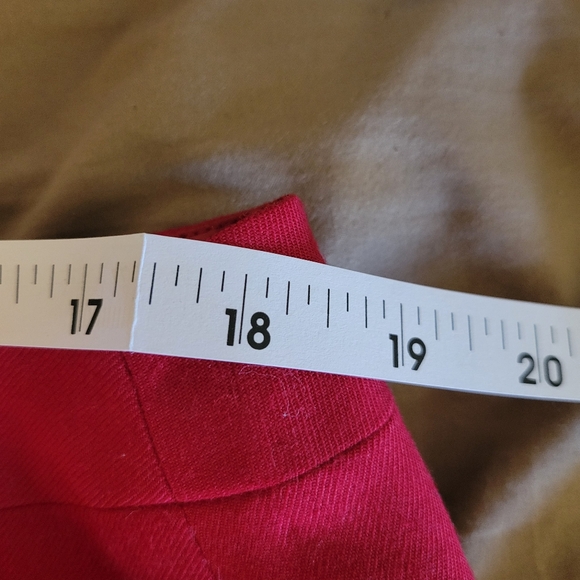 Size 20 Talbots bright red dressy maxi shirt with back slit silk inner lining - Picture 7 of 9